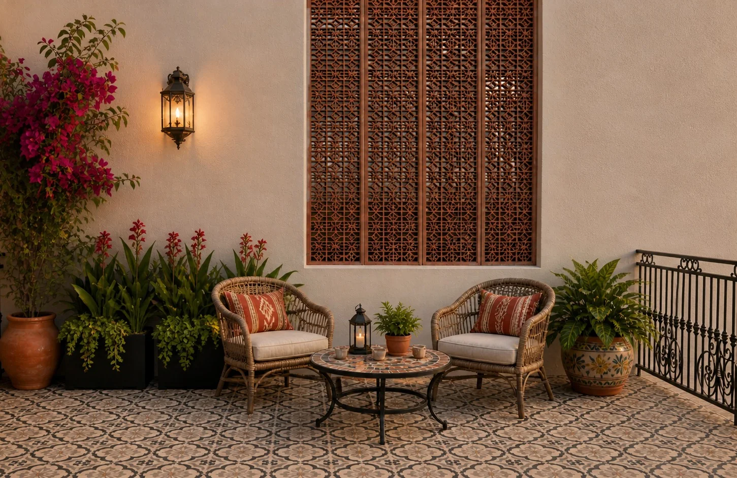 Architectural visualisation of a Bodhi Villas bedroom opening to a garden