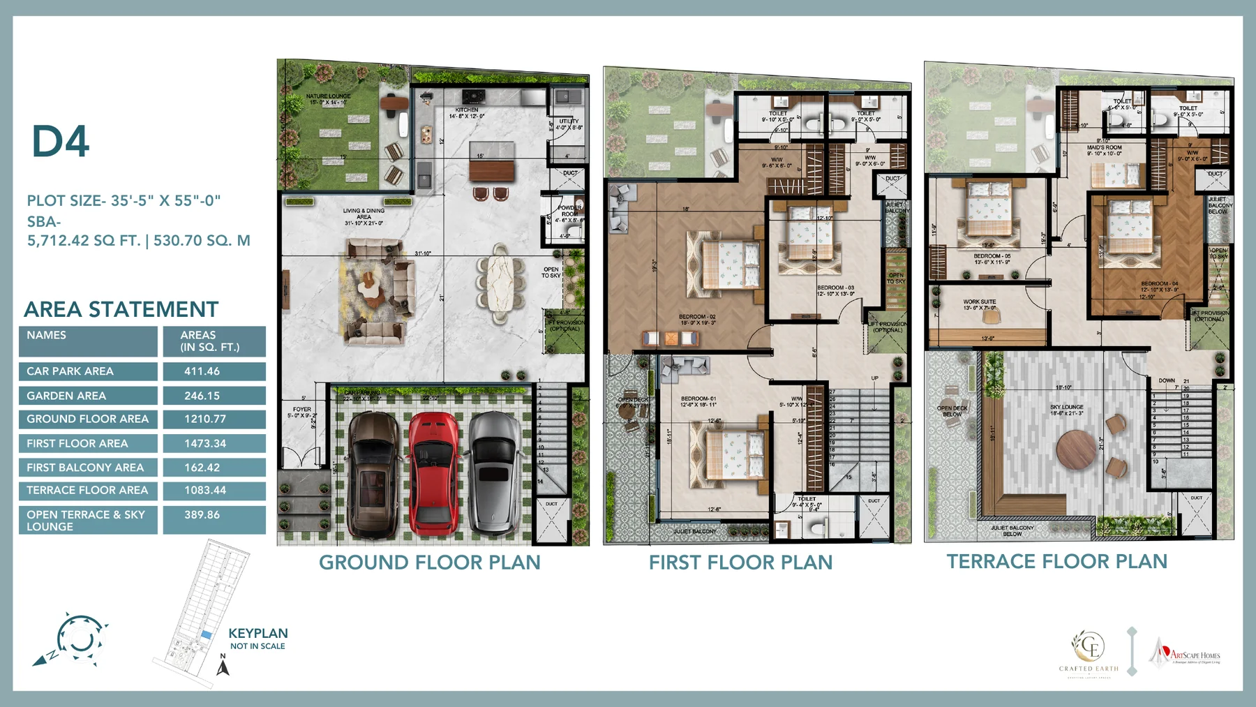 D4 configuration floor plan for Bodhi Villas